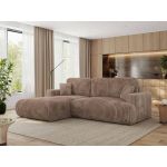 Narożnik - OVO L - strona lewa - brązowy, sztruks