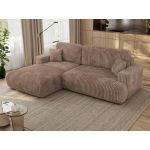 Narożnik - OVO L - strona lewa - brązowy, sztruks