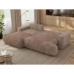 Narożnik - OVO L - strona lewa - brązowy, sztruks