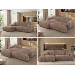 Narożnik - OVO L - strona lewa - brązowy, sztruks