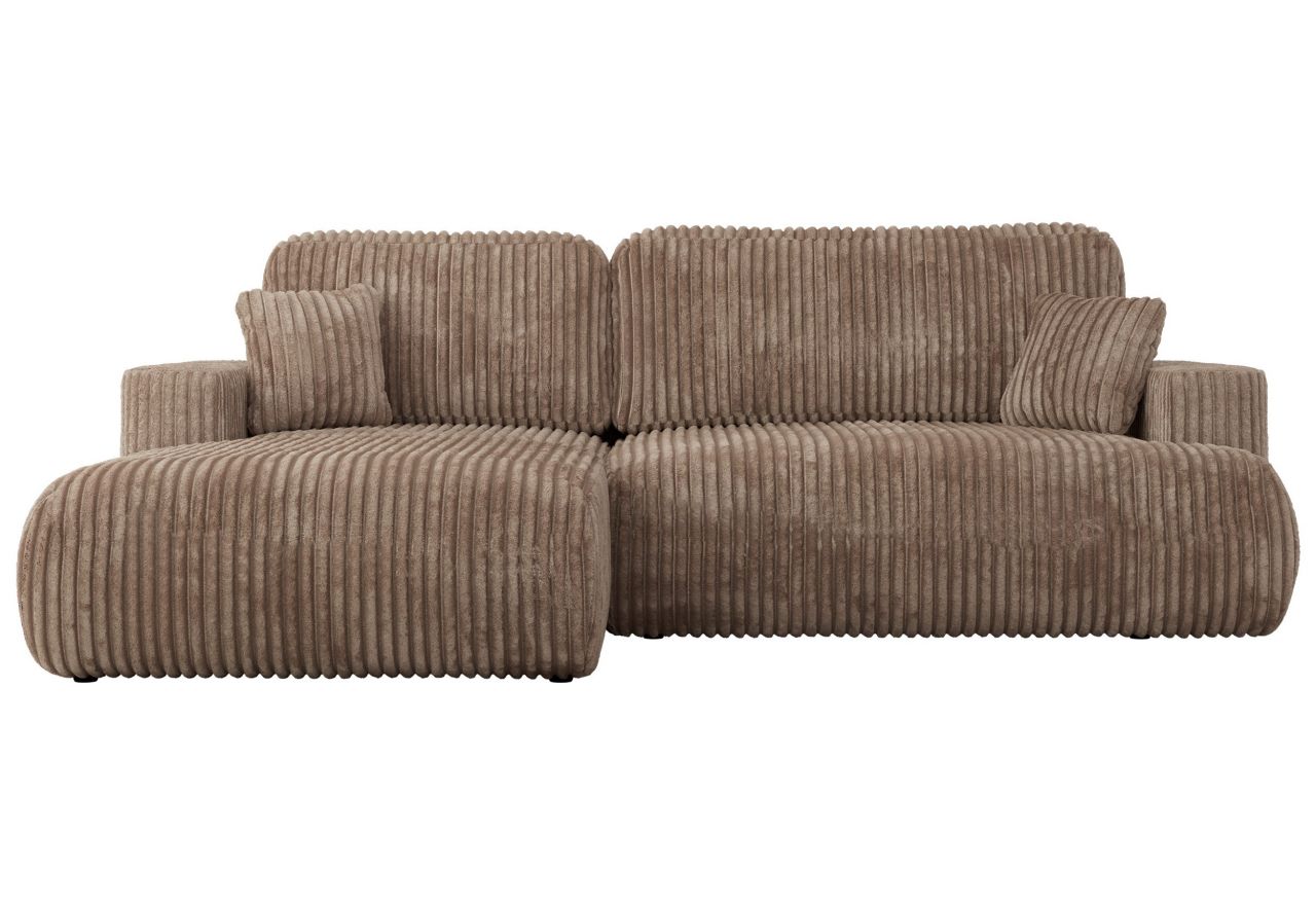 Narożnik - OVO L - strona lewa - brązowy, sztruks