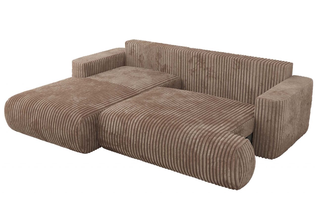 Narożnik - OVO L - strona lewa - brązowy, sztruks