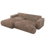 Narożnik - OVO L - strona lewa - brązowy, sztruks