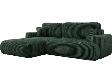 Narożnik - OVO L - strona lewa - zielony, sztruks