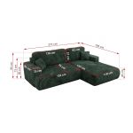 Narożnik - OVO L - strona lewa - zielony, sztruks