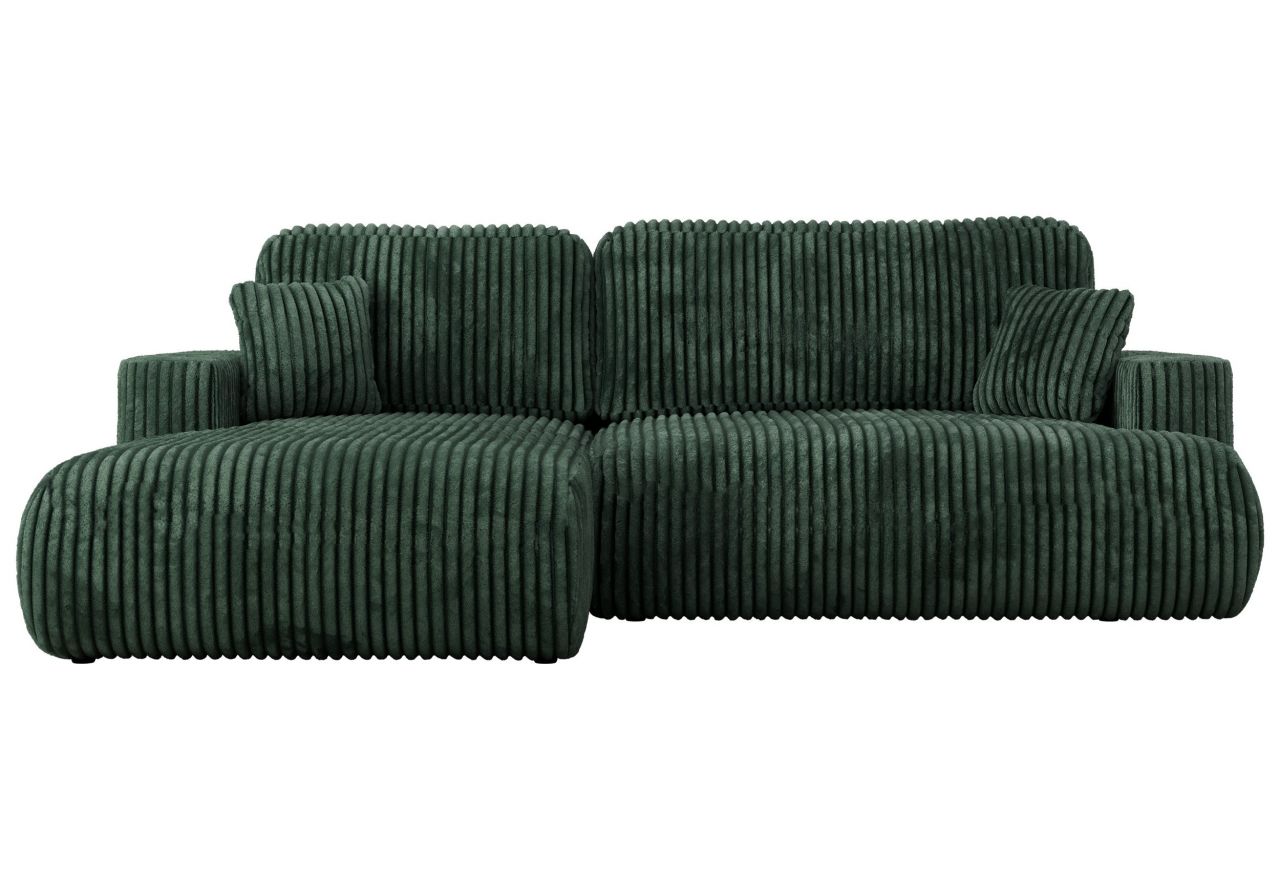 Narożnik - OVO L - strona lewa - zielony, sztruks