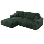 Narożnik - OVO L - strona lewa - zielony, sztruks