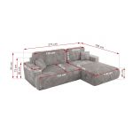 Narożnik - OVO L - strona lewa - jasnoszary, sztruks