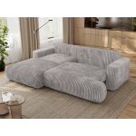 Narożnik - OVO L - strona lewa - jasnoszary, sztruks