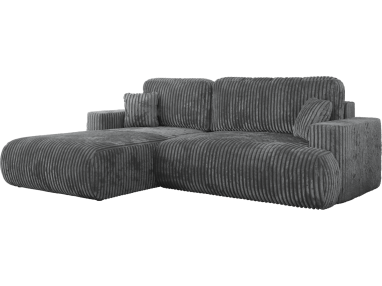 Narożnik - OVO L - strona lewa - ciemnoszary, sztruks