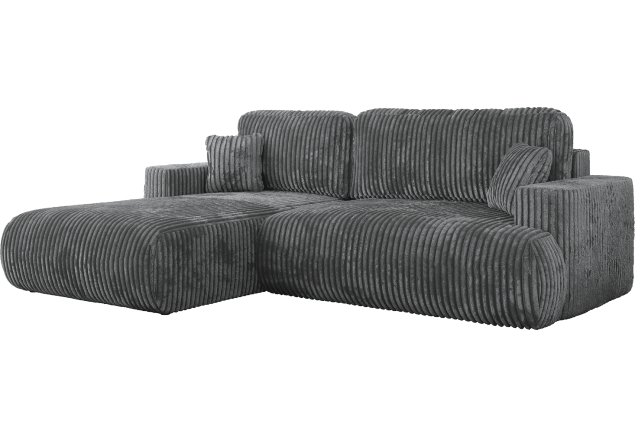 Narożnik - OVO L - strona lewa - ciemnoszary, sztruks