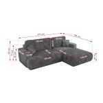 Narożnik - OVO L - strona lewa - ciemnoszary, sztruks