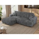 Narożnik - OVO L - strona lewa - ciemnoszary, sztruks