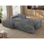 Narożnik - OVO L - strona lewa - ciemnoszary, sztruks