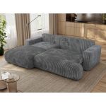 Narożnik - OVO L - strona lewa - ciemnoszary, sztruks