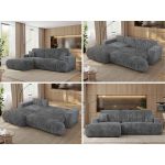 Narożnik - OVO L - strona lewa - ciemnoszary, sztruks