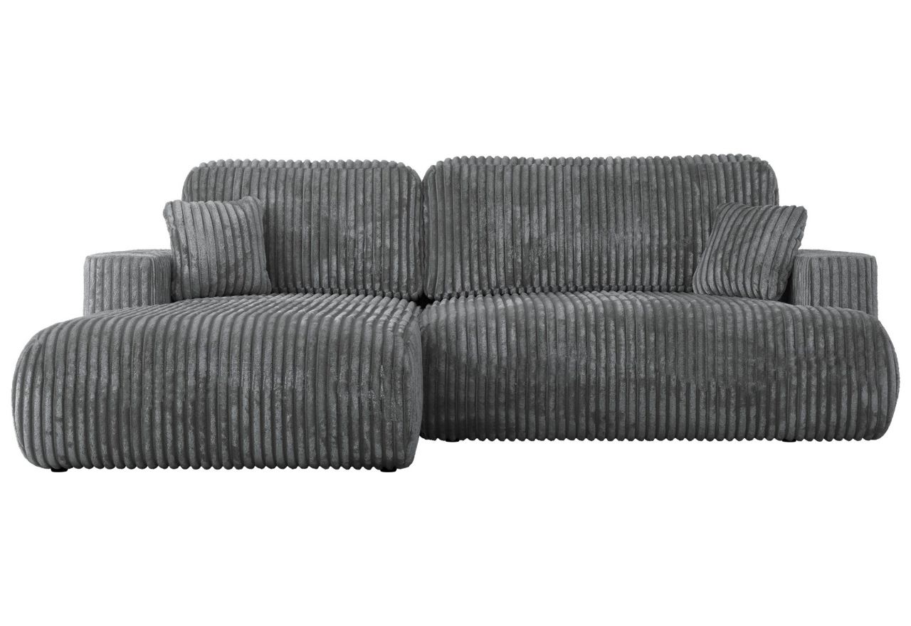 Narożnik - OVO L - strona lewa - ciemnoszary, sztruks