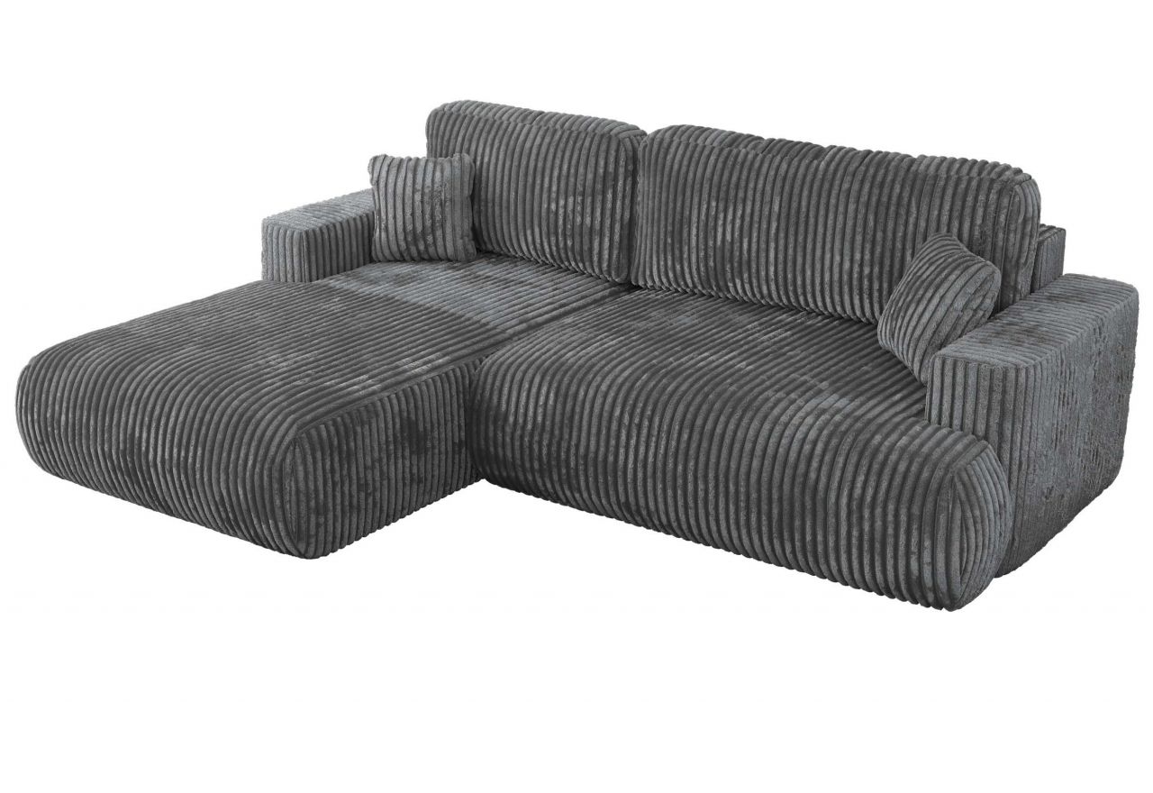 Narożnik - OVO L - strona lewa - ciemnoszary, sztruks