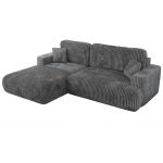 Narożnik - OVO L - strona lewa - ciemnoszary, sztruks