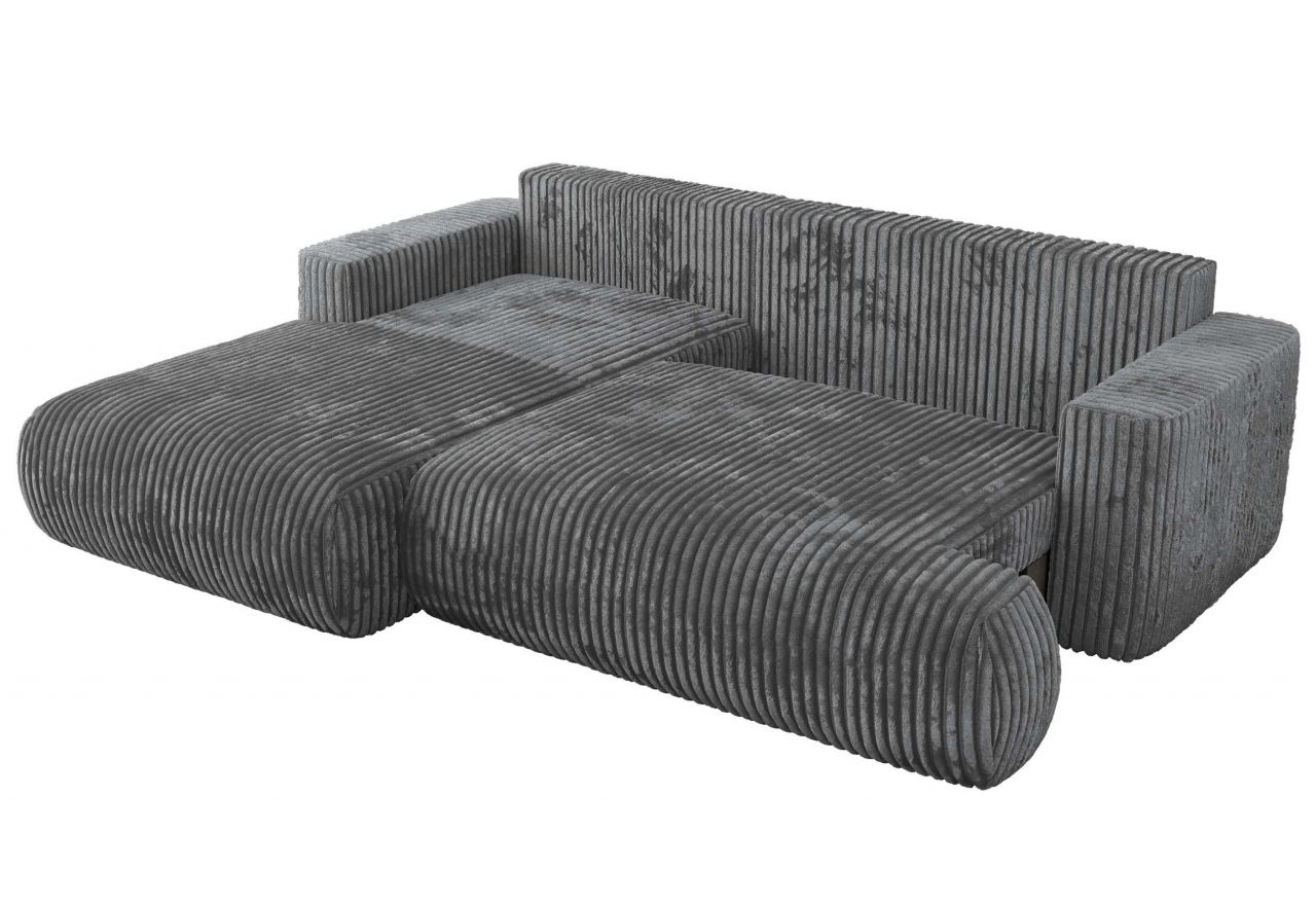 Narożnik - OVO L - strona lewa - ciemnoszary, sztruks