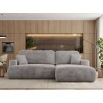 Narożnik - OVO L - strona prawa - jasnoszary, plusz