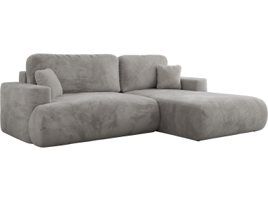 Narożnik - OVO L - strona prawa - jasnoszary, plusz