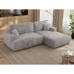 Narożnik - OVO L - strona prawa - jasnoszary, plusz