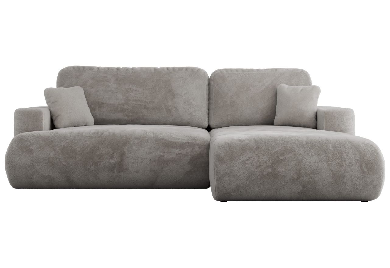 Narożnik - OVO L - strona prawa - jasnoszary, plusz