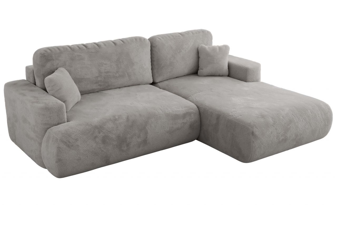 Narożnik - OVO L - strona prawa - jasnoszary, plusz