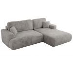 Narożnik - OVO L - strona prawa - jasnoszary, plusz