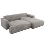 Narożnik - OVO L - strona prawa - jasnoszary, plusz