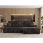 Narożnik - OVO L - strona prawa - ciemnoszary, plusz