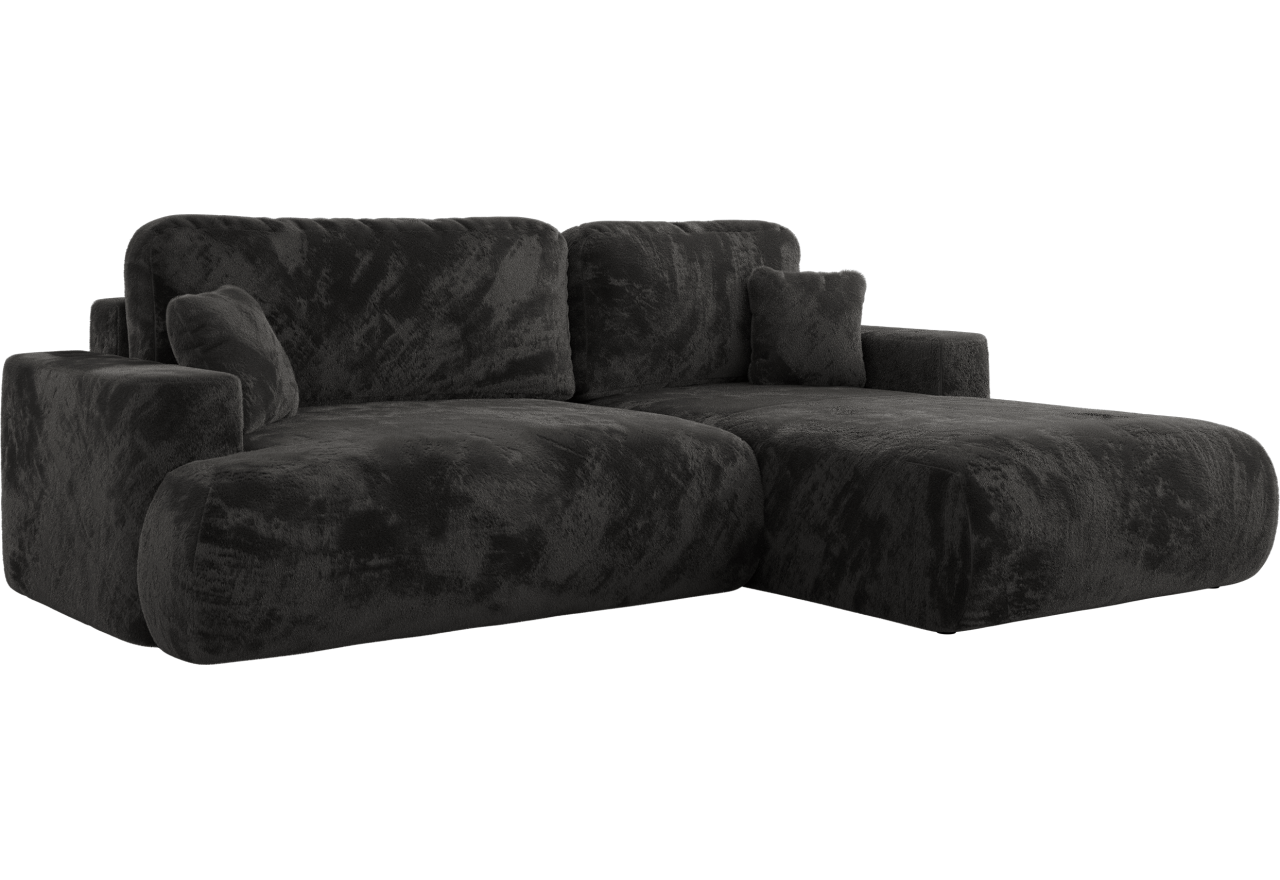 Narożnik - OVO L - strona prawa - ciemnoszary, plusz