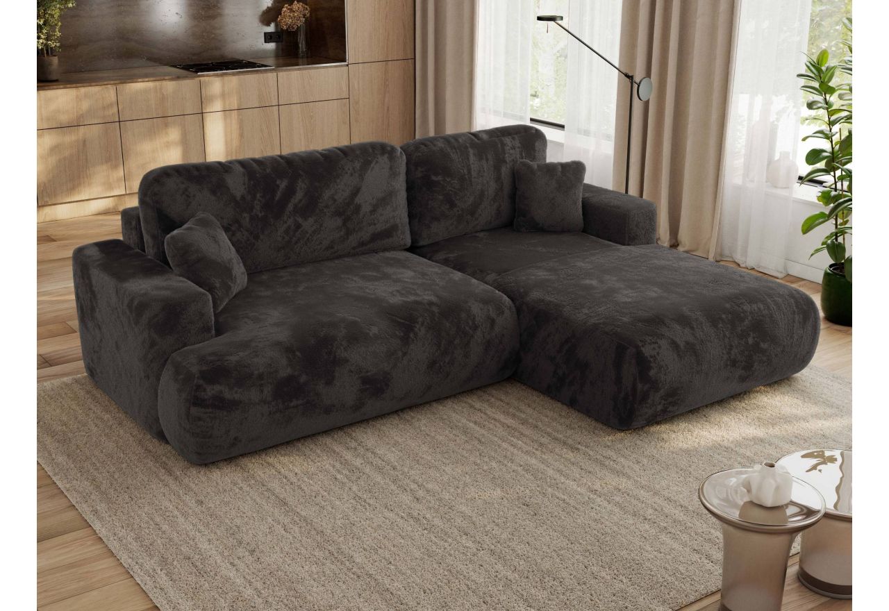 Narożnik - OVO L - strona prawa - ciemnoszary, plusz