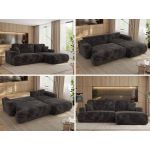 Narożnik - OVO L - strona prawa - ciemnoszary, plusz