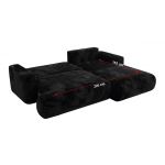 Narożnik - OVO L - strona prawa - czarny, plusz