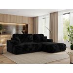 Narożnik - OVO L - strona prawa - czarny, plusz