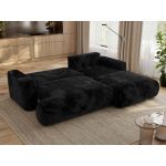 Narożnik - OVO L - strona prawa - czarny, plusz