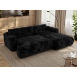 Narożnik - OVO L - strona prawa - czarny, plusz