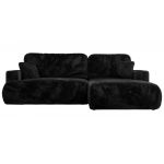 Narożnik - OVO L - strona prawa - czarny, plusz