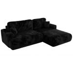 Narożnik - OVO L - strona prawa - czarny, plusz