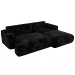 Narożnik - OVO L - strona prawa - czarny, plusz