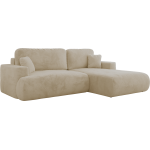 Narożnik - OVO L - strona prawa - kremowy, plusz