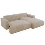 Narożnik - OVO L - strona prawa - kremowy, plusz