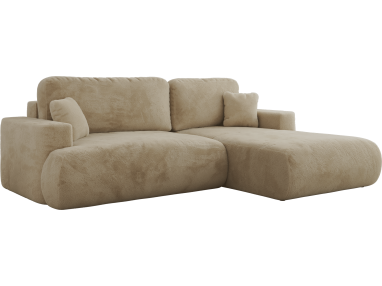 Narożnik - OVO L - strona prawa - beżowy, plusz