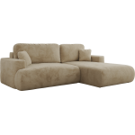 Narożnik - OVO L - strona prawa - beżowy, plusz