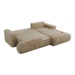 Narożnik - OVO L - strona prawa - beżowy, plusz