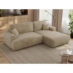 Narożnik - OVO L - strona prawa - beżowy, plusz