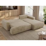 Narożnik - OVO L - strona prawa - beżowy, plusz