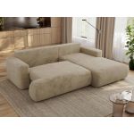 Narożnik - OVO L - strona prawa - beżowy, plusz